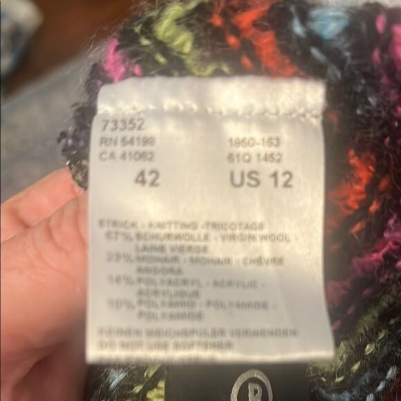 Sonia Bogner Colorful Boho Belt Tie Sweater Cardigan Vibrant Festival Feminine - Picture 8 of 10